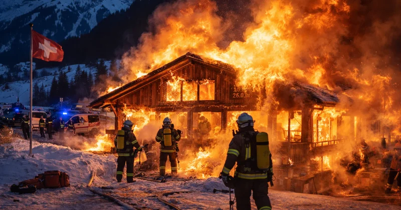 Около 40 человек сгорели в баре на горнолыжном курорте в Швейцарии