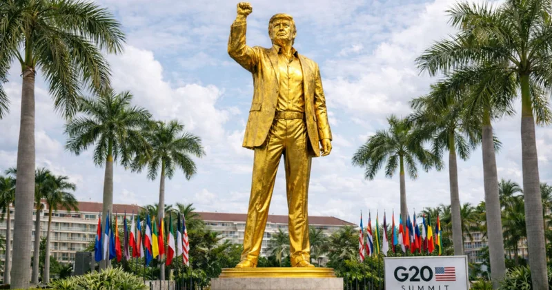 Әуежай Трамптың атымен аталып, оның алтын мүсіні кітапханаға қойылады