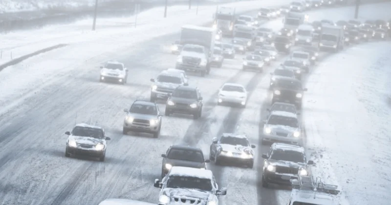 Автомобилисты застряли в пробке на трассе в Нижегородской области