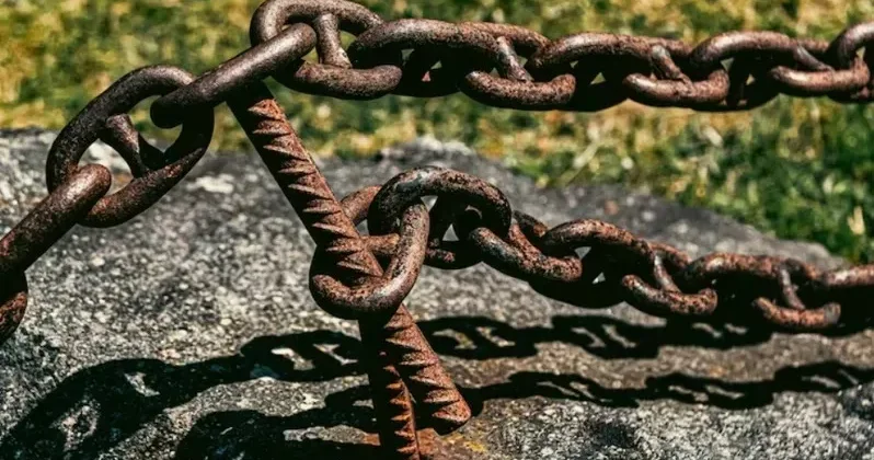 Атыраулық әйел аулада шынжырда тұрған итті күрекпен сабаған