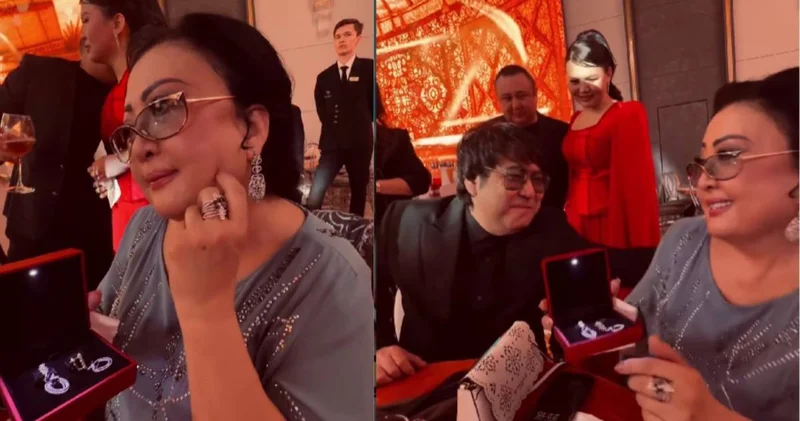 Ырысбала келіннің сырға сақинасын тақтық : Мақпал Жүнісоваға танымал блогер қымбат сыйлық табыстады (ВИДЕО)