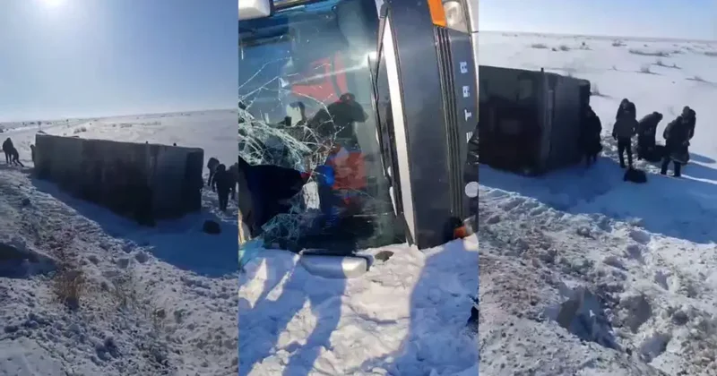 Абай облысында 50 жұмысшы мінген автобус апатқа ұшырады