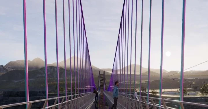 Қара шатқалдағы аспалы әйнек көпірдің жаңа эскизі таныстырылды