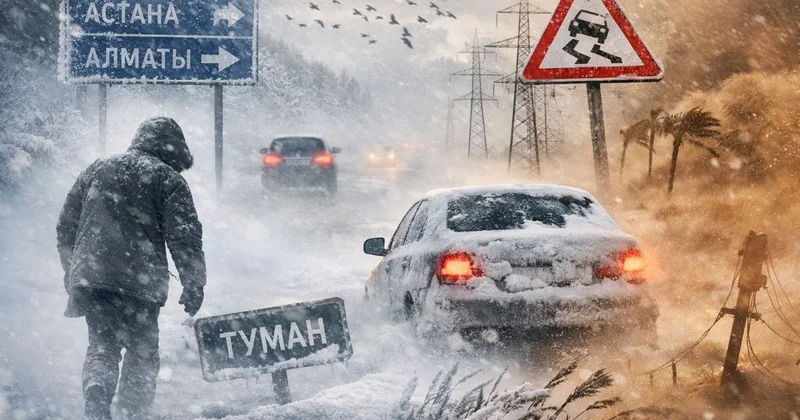 Қар жауып, шаңды дауыл тұрады: Қазақстан бойынша дауылды ескерту жарияланды