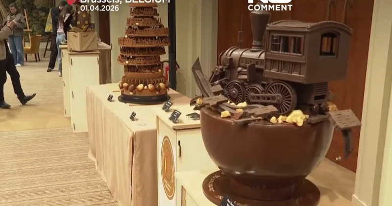 Бельгияда Пасхаға арналған шоколадтан алып мүсіндер жасалды