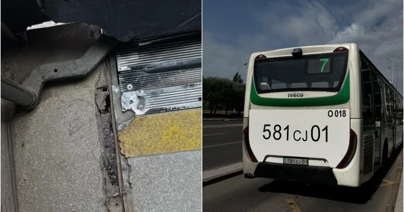 Водителя и автопарк накажут в Астане из за дыры в автобусе