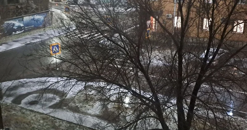 Снег выпал в Астане (видео)