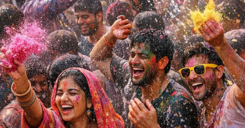 Праздник красок Холи начался в Индии