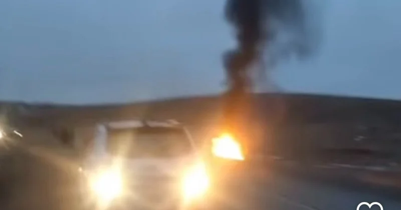 Қарағанды облысында инкассатор көлігі отқа оранды