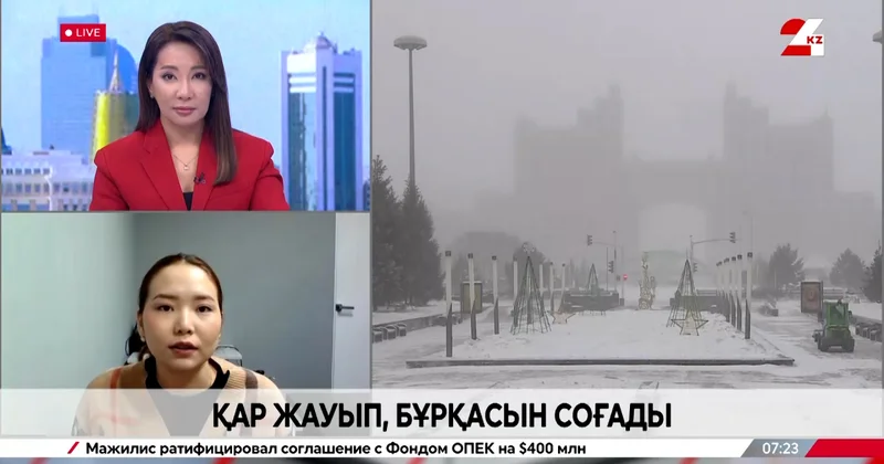 Қар жауып, бұрқасын соғады. Аружан Мұратова