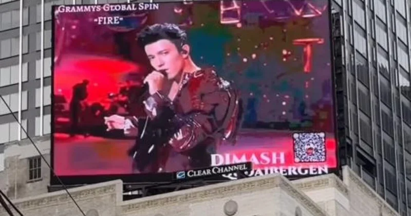Димаш Кудайберген сиял на экране Times Square 44 раза за сутки (ВИДЕО)