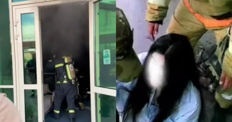 Девушку спасли из пожара в 15 этажном доме в Астане (ВИДЕО)