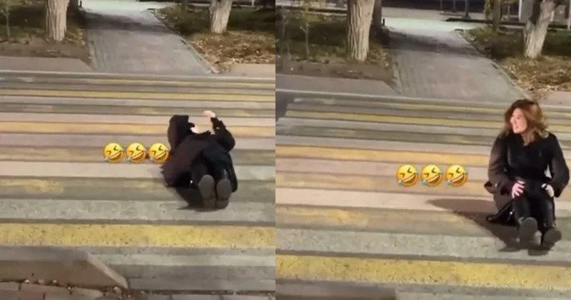 Девушки легли на пешеходном переходе ради контента в Атырау
