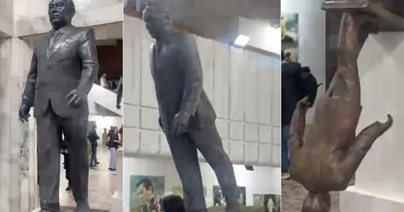 ​Мелдібековтің Назарбаевтың құлауы туындысын ресейлік музей сатып алды