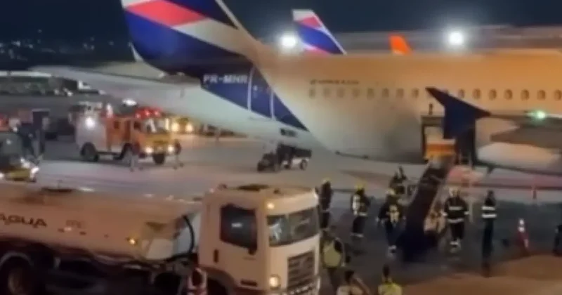 Самолёт с пассажирами на борту загорелся в Бразилии