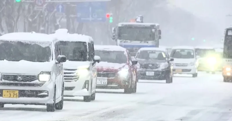 Жапонияда қалың қардан қатынас қиындады