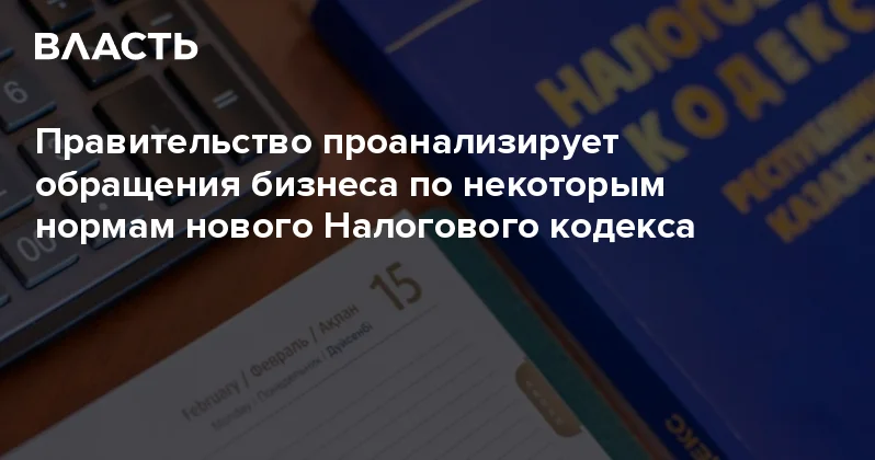 Правительство проанализирует обращения бизнеса по некоторым нормам нового Налогового кодекса Аналитический интернет журнал Власть