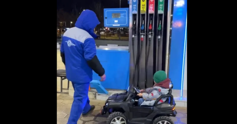 Заправщик исполнил мечту маленького мальчика в Шымкенте