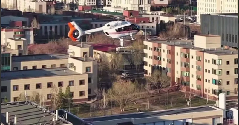 Семидневного младенца доставили на вертолете из Павлодара в Астану ради экстренной помощи (видео)