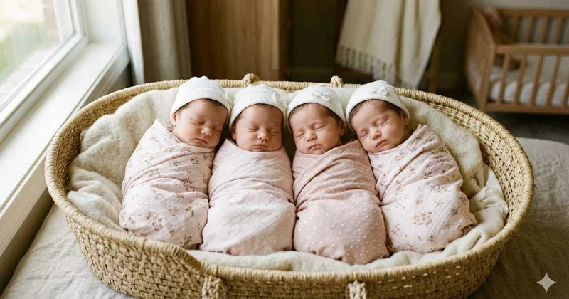 Четыре однояйцевые девочки близняшки родились в Петербурге