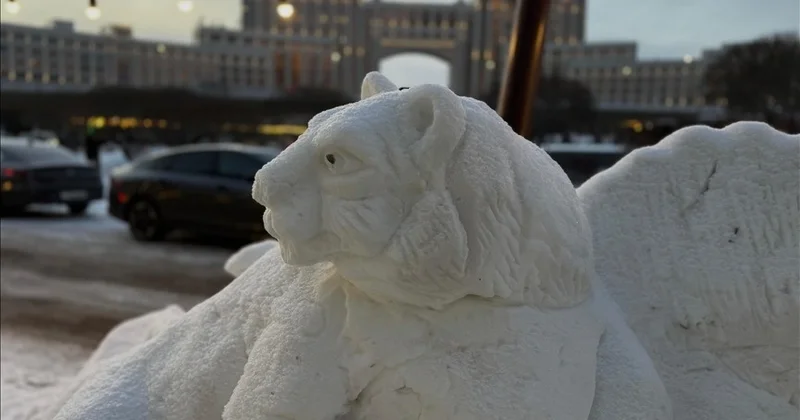 Астана тұрғыны жиналған қардан түрлі мүсін жасап, жұртты тәнті етіп жүр