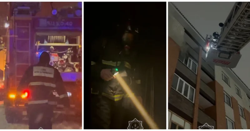 100 ден астам адам эвакуацияланды : Петропавлда көпқабатты үйде өрт шықты