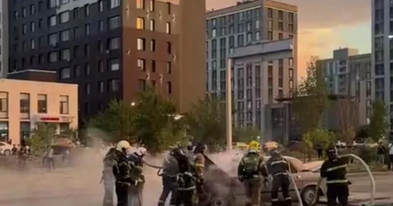 Астана көшесінде автокөлік өртенді: Зардап шеккендер жоқ
