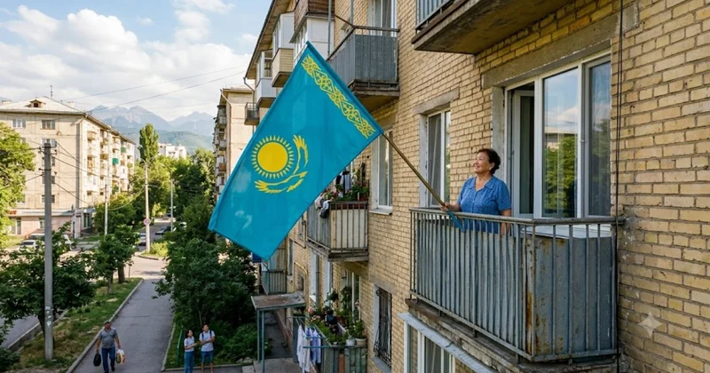 Казахстанским патриотам разрешили вывешивать флаг на балконах