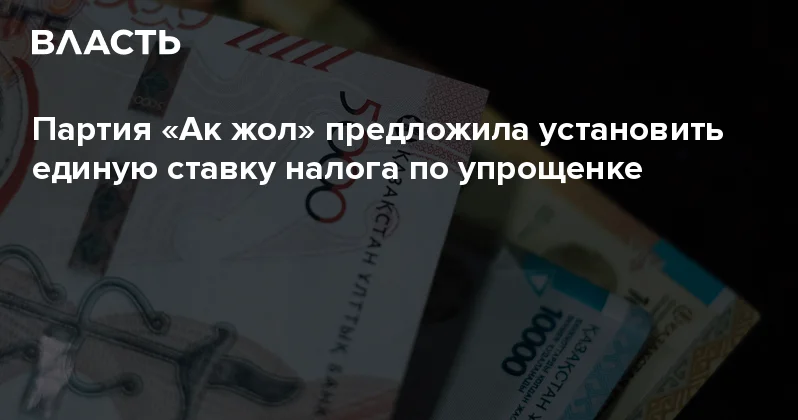 Партия Ак жол предложила установить единую ставку налога по упрощенке Аналитический интернет журнал Власть