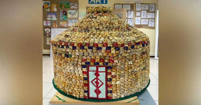 Юрту из асыков соорудили в Актобе