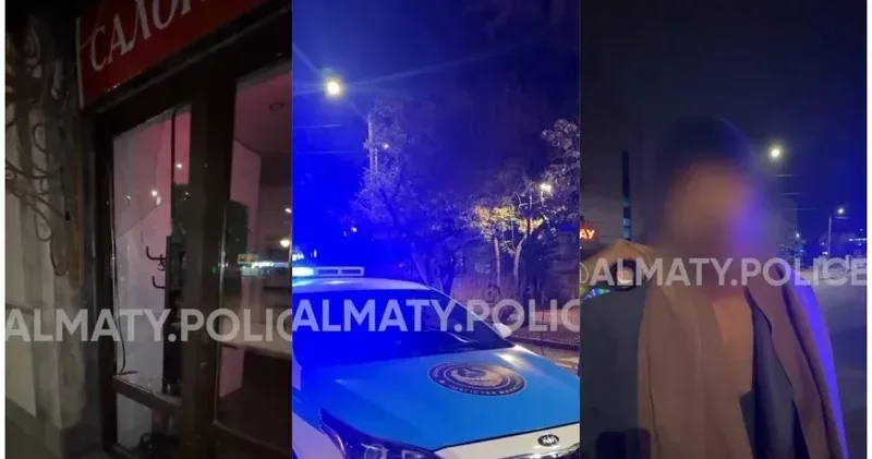 Досымен бәстесіп, сұлулық салонының әйнегін сындырған ер адам Алматыда ұсталды
