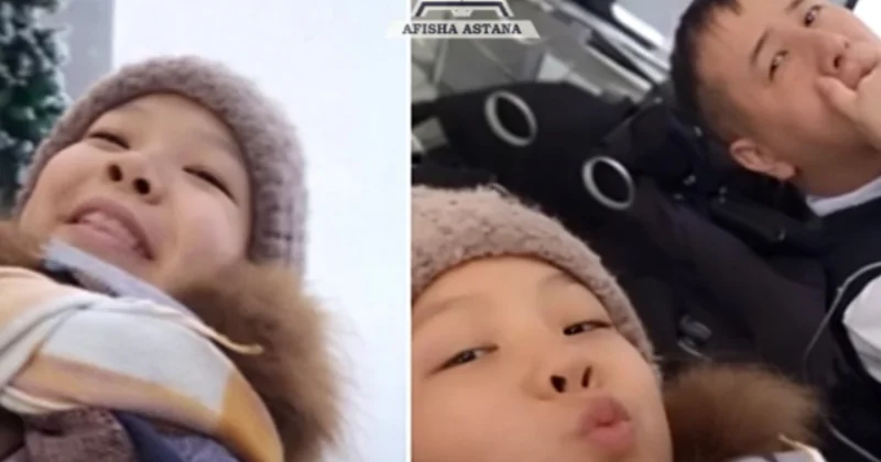 Девочка принесла обед отцу водителю прямо на маршрут в Астане