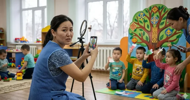 Балабақша тәрбиешілері контент түсіруге мәжбүр . Баланың бейнесін әлеуметтік желіге жариялау қаншалықты заңды