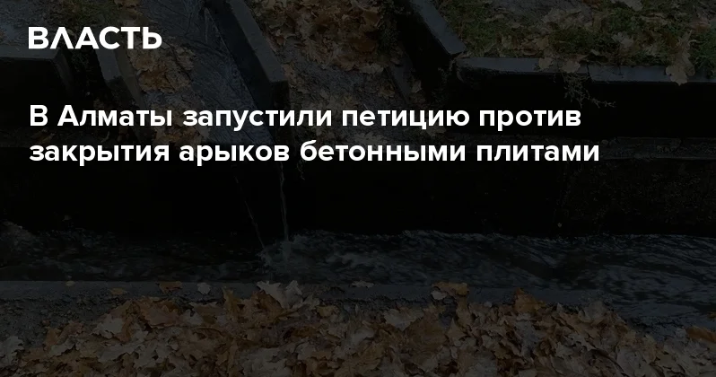 В Алматы запустили петицию против закрытия арыков бетонными плитами Аналитический интернет журнал Власть