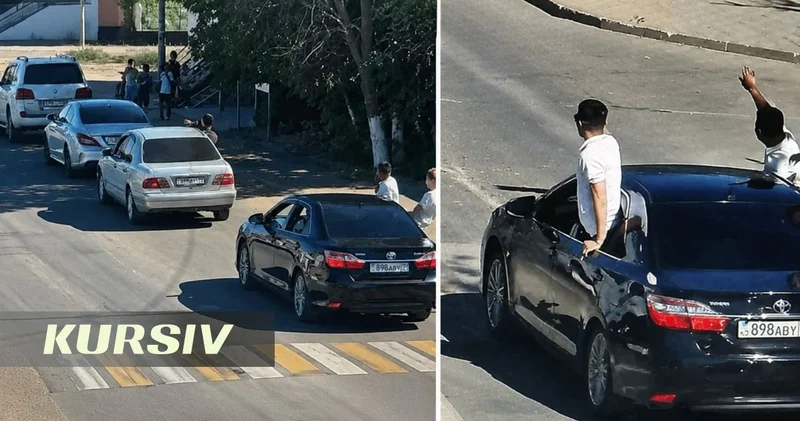 Свадебный кортеж устроил нарушения ПДД в Жезказгане: наказаны шесть человек