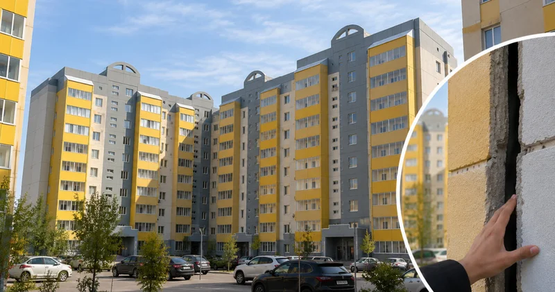 Саңылауына қол сыяды : Ақтөбеде жаңа үйлердің қабырғасы ажырап жатыр