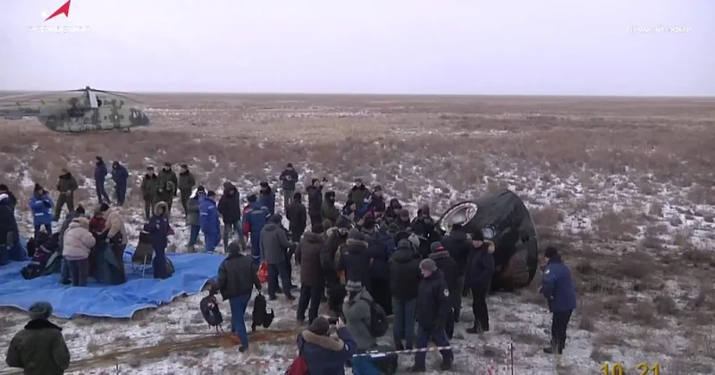 Экипаж МКС приземлился близ Жезказгана