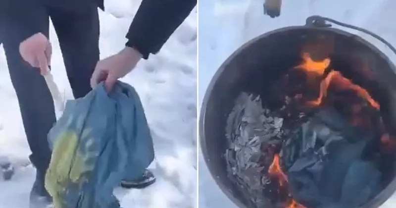 Сожгли флаг и разбили герб Казахстана: что известно о слитом в Сеть видео