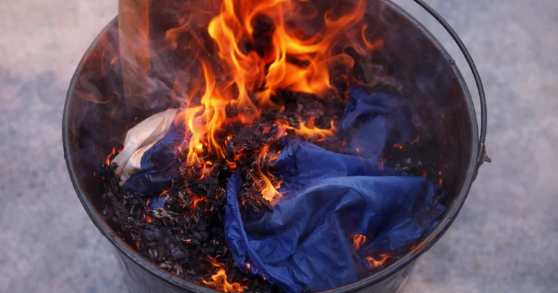 Это другое : павлодарские чиновники объяснили, почему сожгли флаг Казахстана в ведре