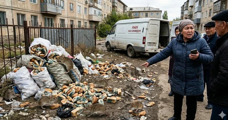Атырауда тұрғындар көгерген нанды далаға тастаған наубайханаға шағымданды