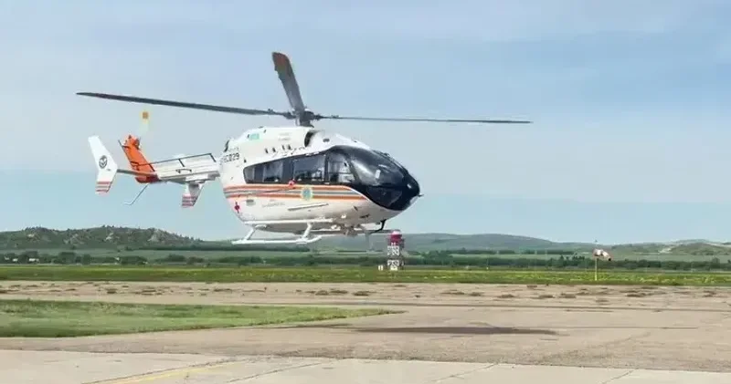 Ақкөлден Көкшетауға жас жұбайлар тікұшақпен шұғыл жеткізілді