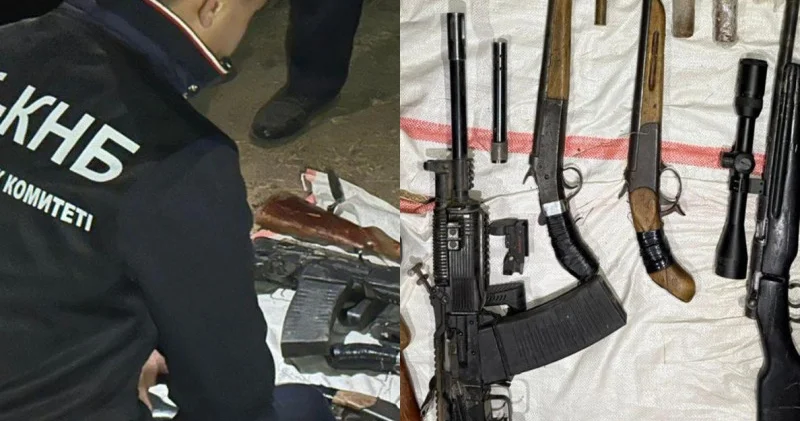 Калашников, тапанша, граната ҰҚК тәркіленген қару жарақты көрсетті