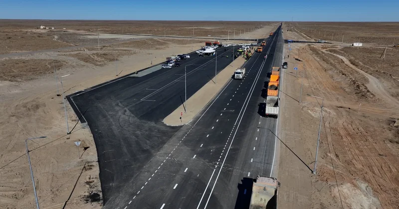 Атырау Астрахань бағытындағы жол учаскесінде құрылыс жұмыстары қарқын алды