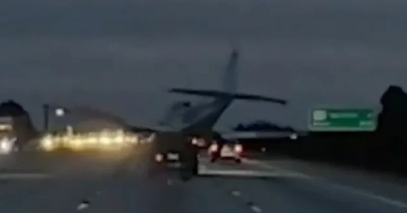 Самолет приземлился прямо на автомобиль в США: есть пострадавший (видео)