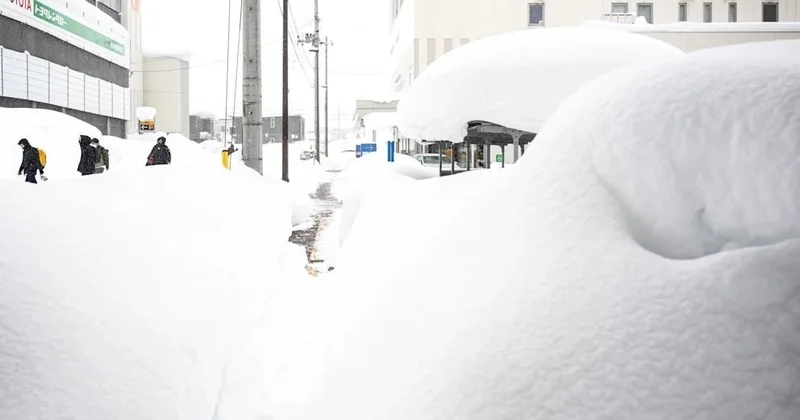 Жапонияның солтүстігінде қар тазалау жұмыстарына әскерилер тартылды