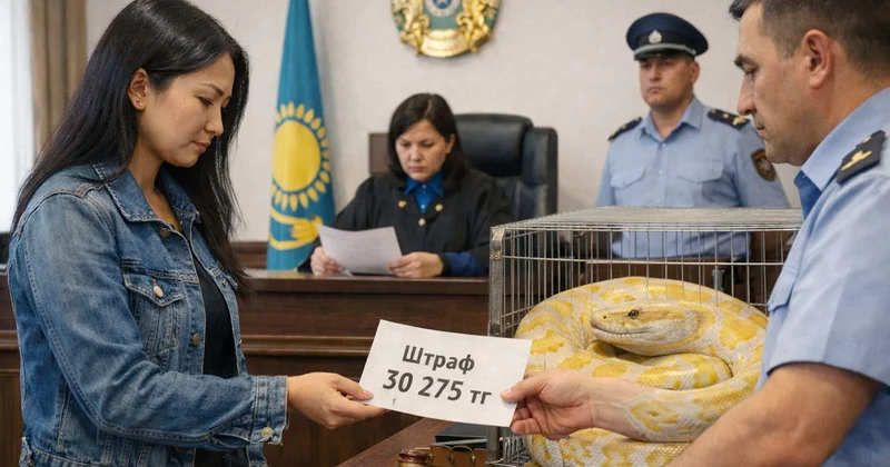 Атырауда рұқсатсыз питон ұстаған әйелге айыппұл салынды