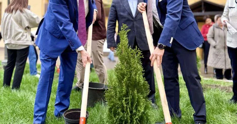 Новые саженцы у Ғылым ордасы