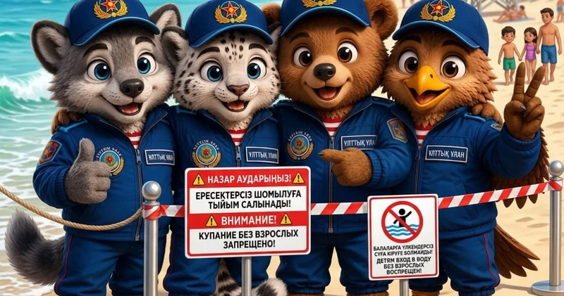 Ұлттық ұланның мульткейіпкерлері судағы қауіпсіздік ережелерін түсіндірді
