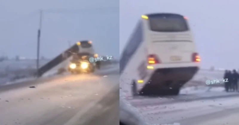 Шахтинск маңында 50 адам мінген автобус күтпеген жағдайға тап болды: 12 қаңтар 2026, 09:38 жаңалықтар