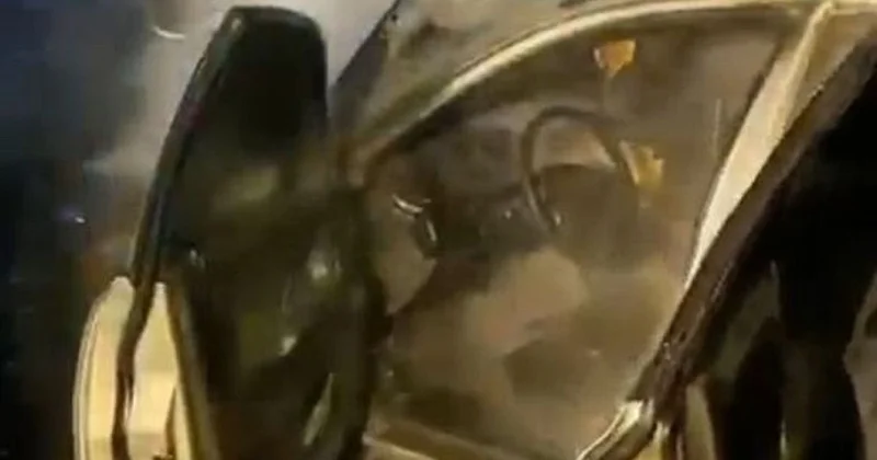 Автомобиль сгорел ночью в Астане (видео)